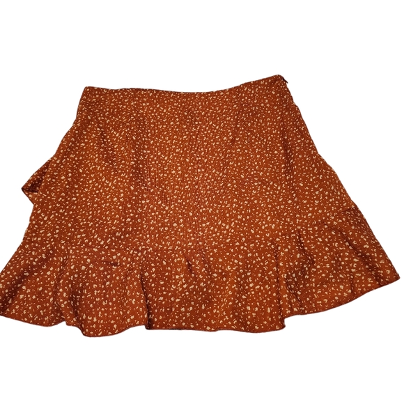 Burnt Orange Speckled Mini Ruffle Skirt - Picture 5 of 10